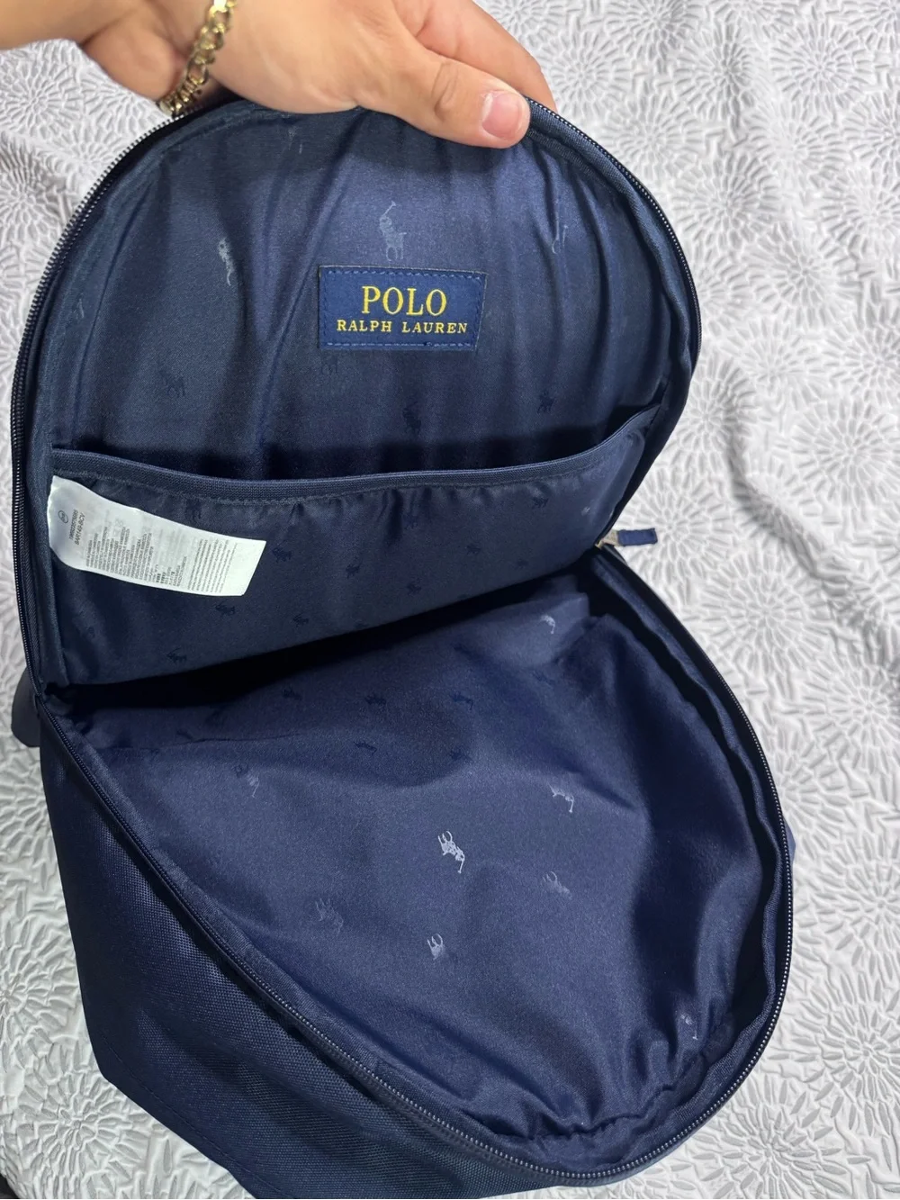 Polo Ralph Lauren Navy Blue Polo Bear Embroidered Backpack Adult / Kids New
